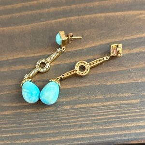 Elegant Gold and Turquoise Earrings
